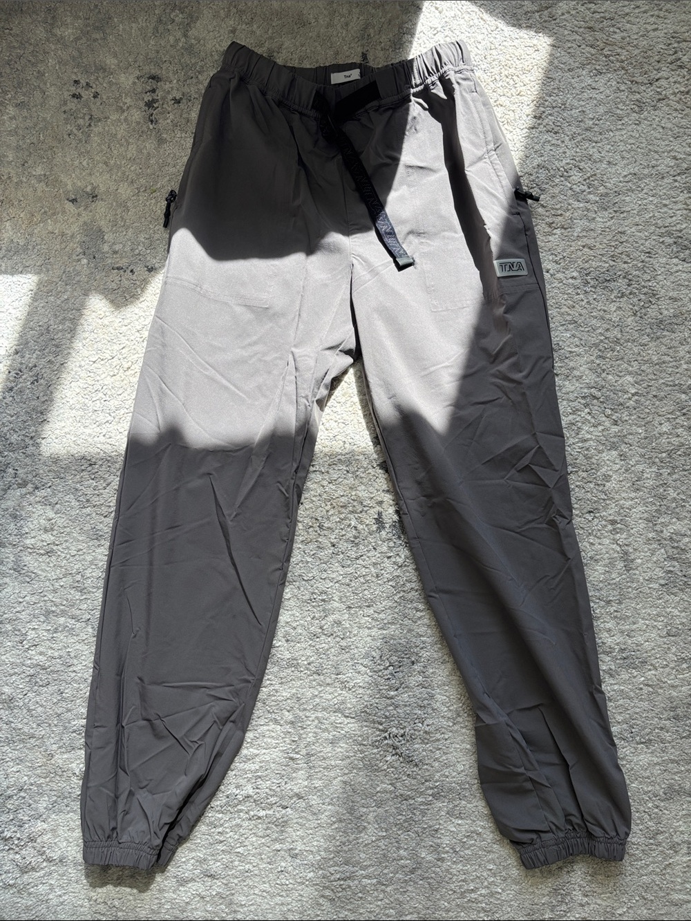 TNA Gray Elastic Waist Cargo Joggers